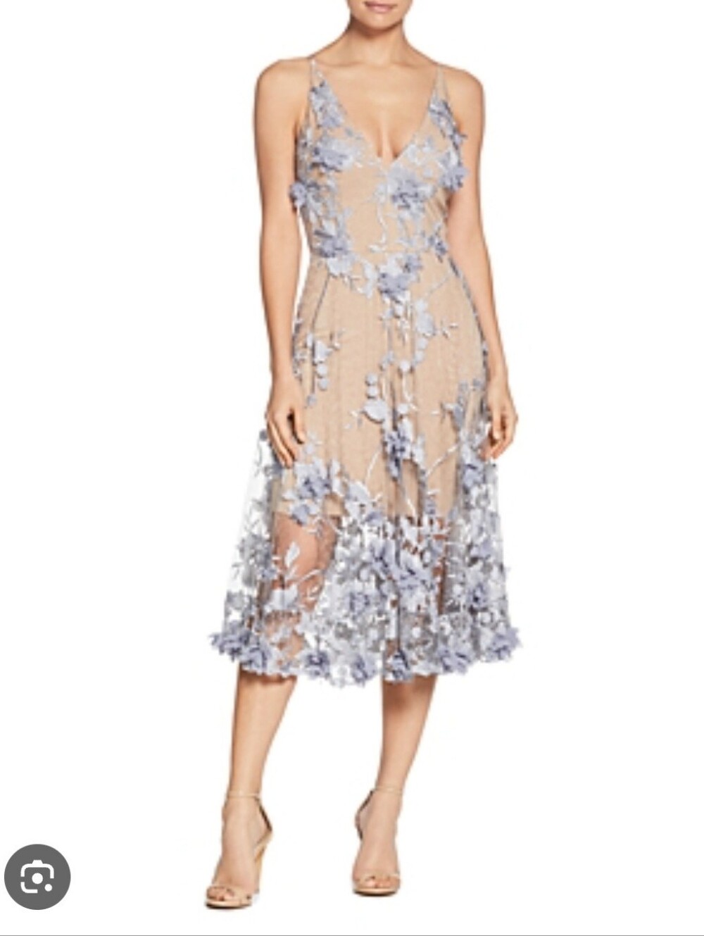 Dress the Population Audrey Floral Applique Lace Midi Dress - Picture 1 of 12